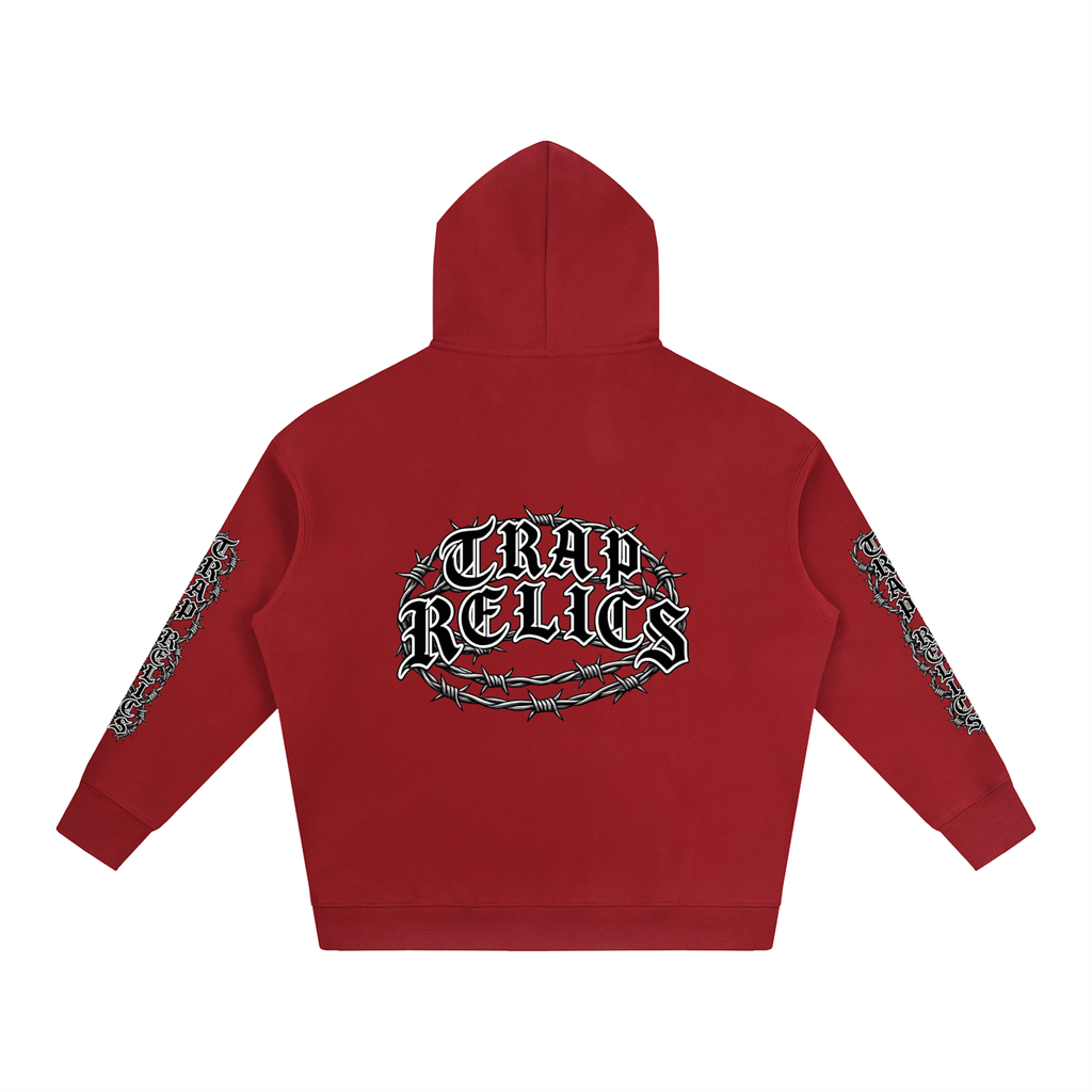 Barbed Wire Trap Relics Oversize Fleeced Hoodie