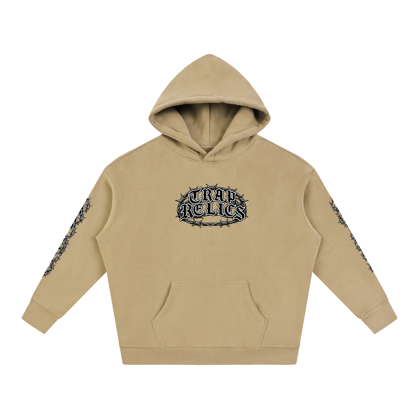 Barbed Wire Trap Relics Oversize Fleeced Hoodie