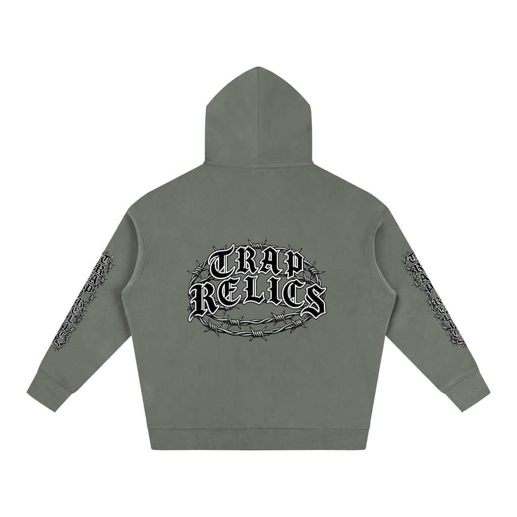Barbed Wire Trap Relics Oversize Fleeced Hoodie