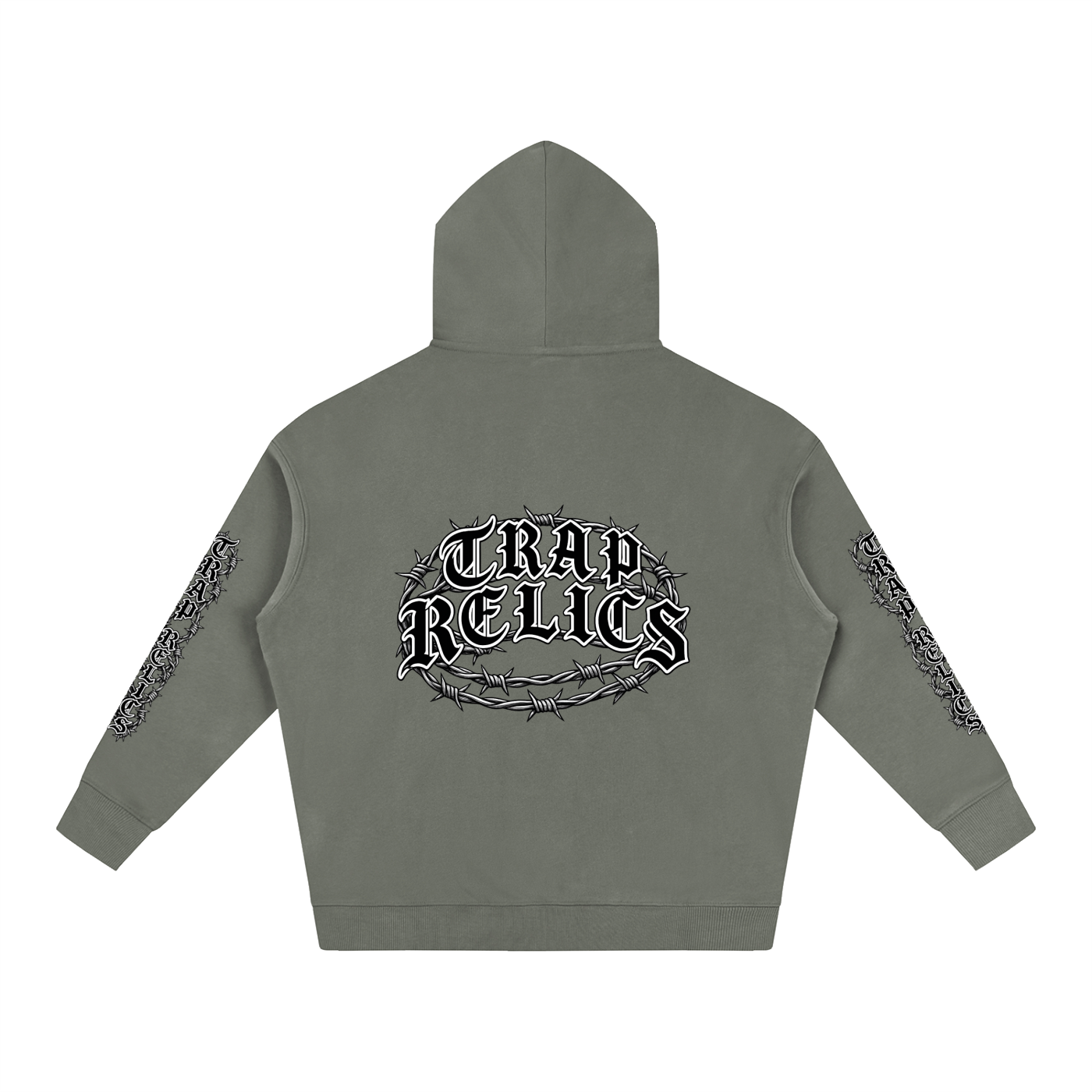 Barbed Wire Trap Relics Oversize Fleeced Hoodie