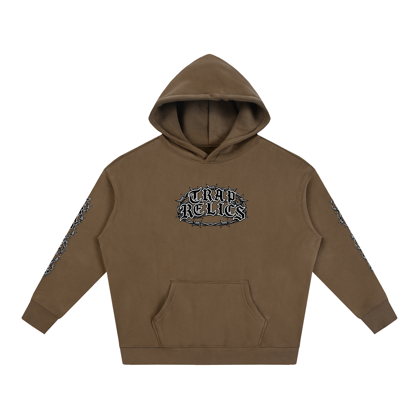 Barbed Wire Trap Relics Oversize Fleeced Hoodie
