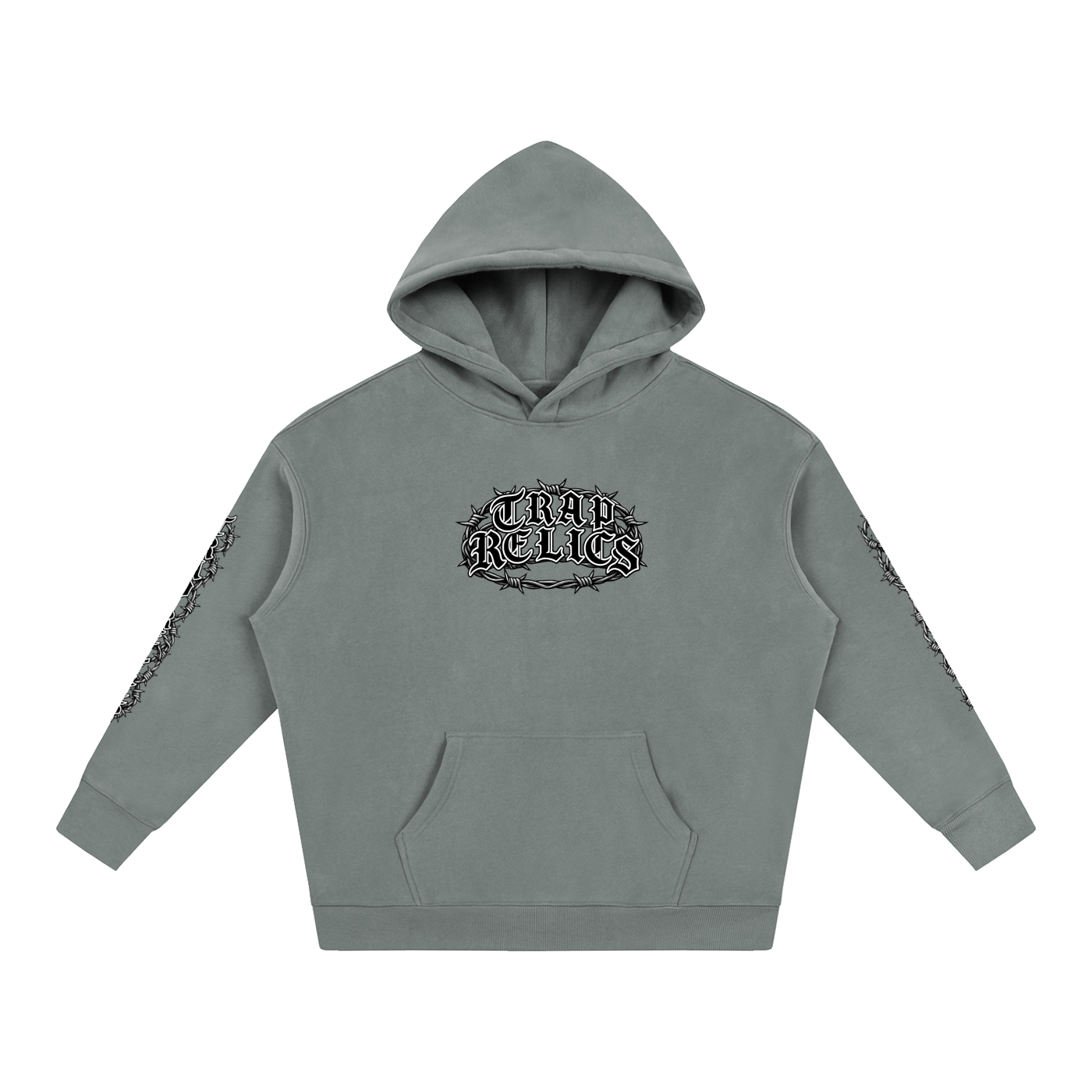 Barbed Wire Trap Relics Oversize Fleeced Hoodie
