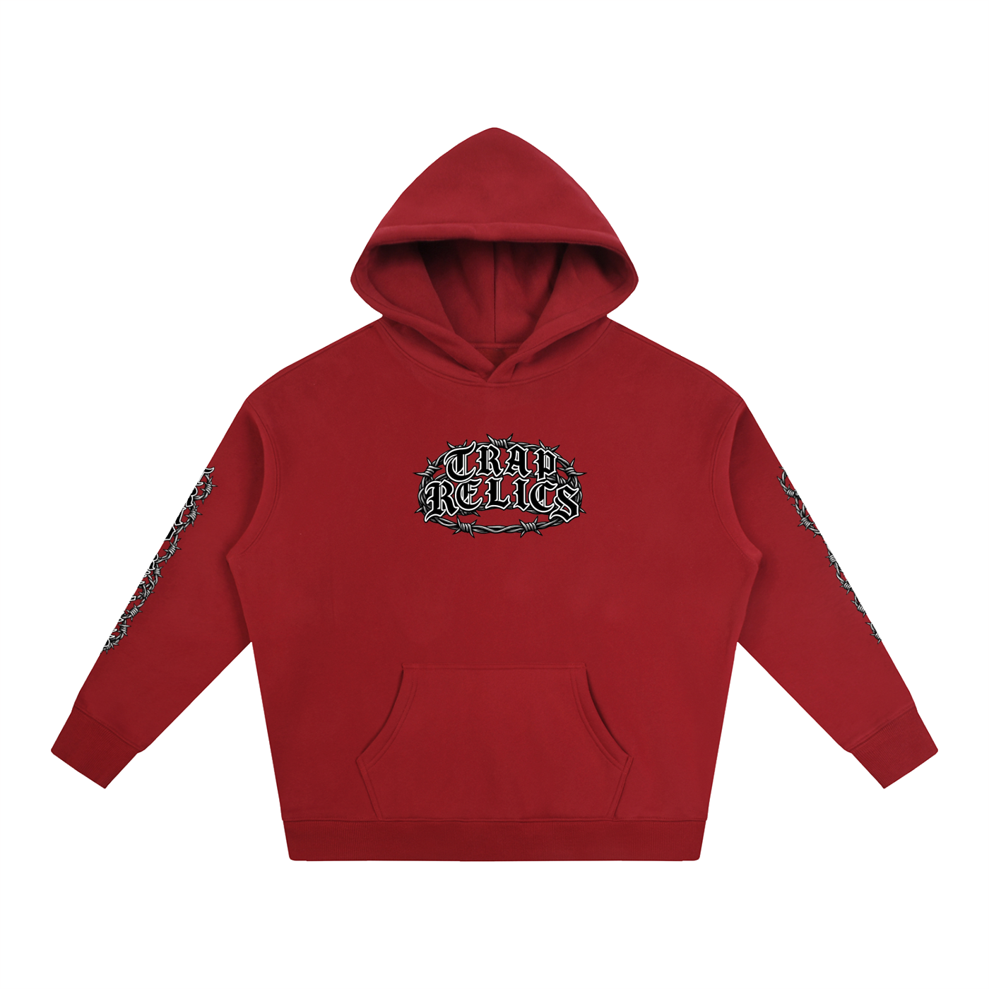 Barbed Wire Trap Relics Oversize Fleeced Hoodie