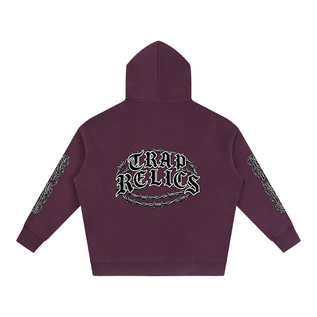 Barbed Wire Trap Relics Oversize Fleeced Hoodie