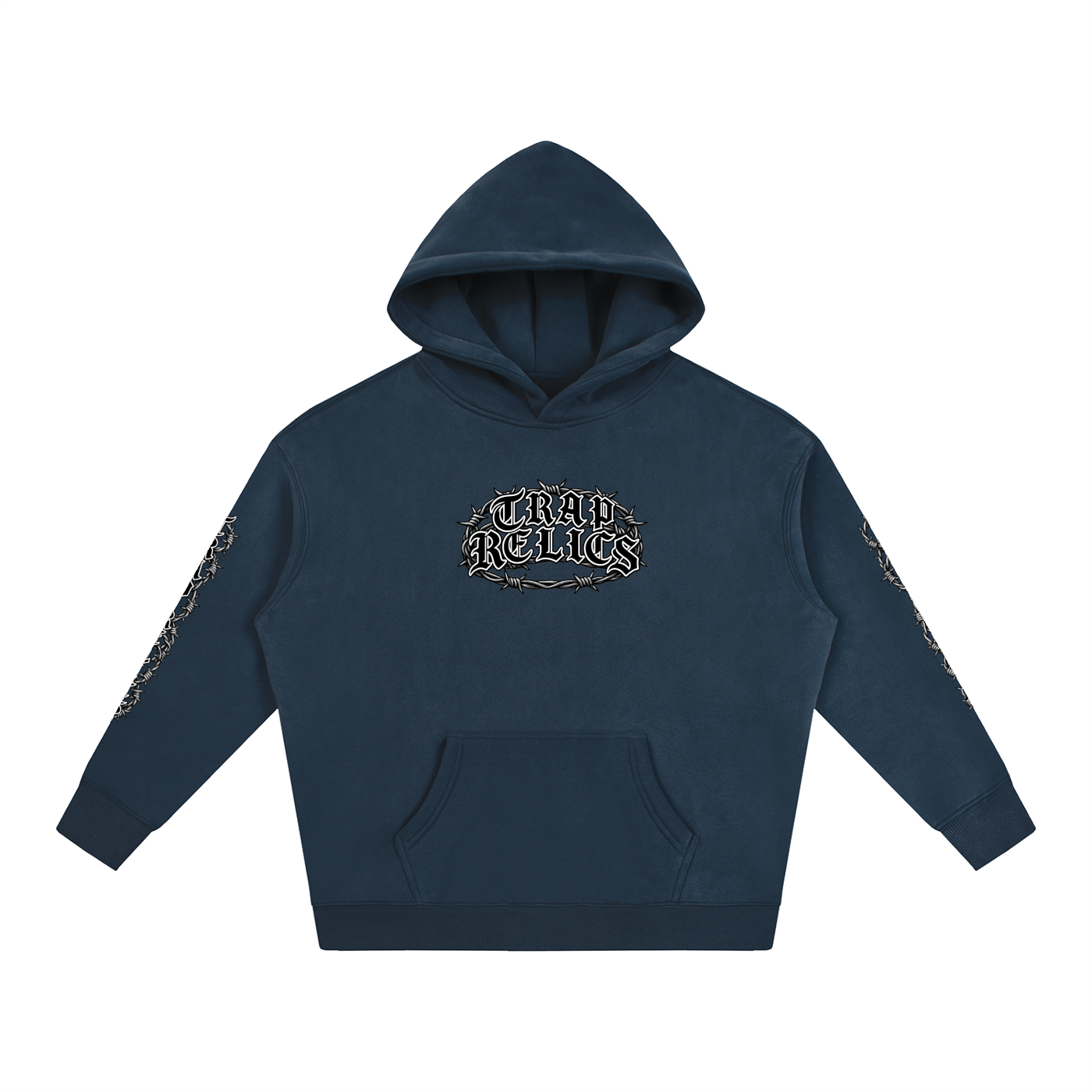 Barbed Wire Trap Relics Oversize Fleeced Hoodie