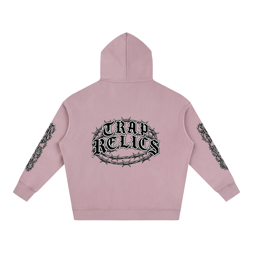 Barbed Wire Trap Relics Oversize Fleeced Hoodie