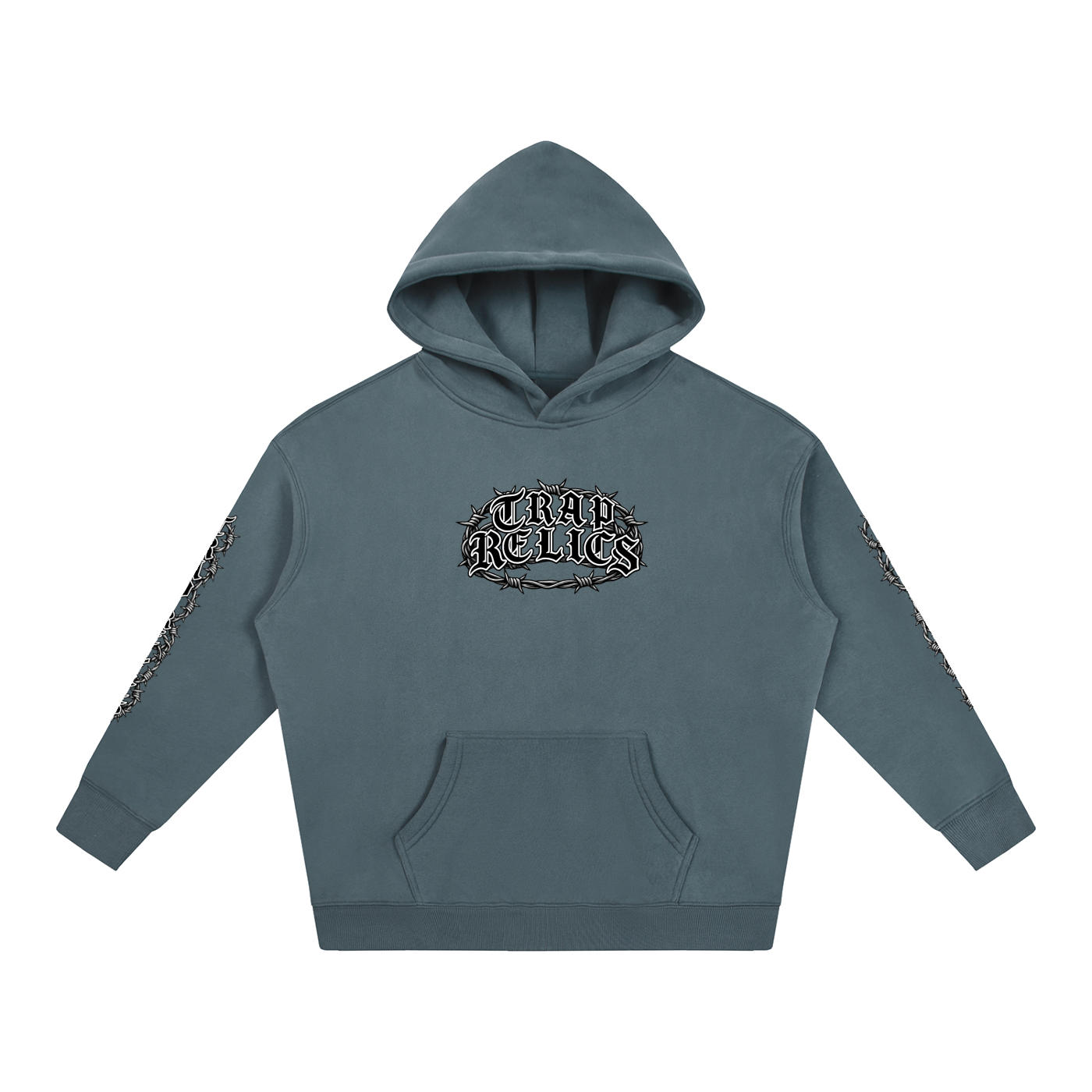 Barbed Wire Trap Relics Oversize Fleeced Hoodie