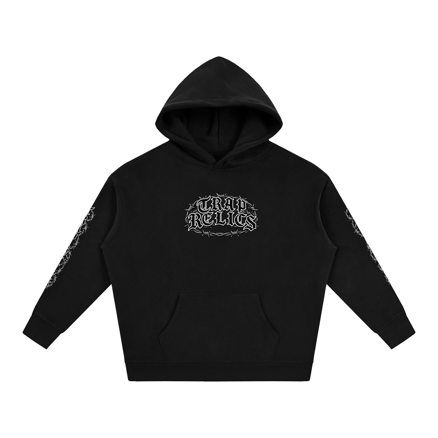 Barbed Wire Trap Relics Oversize Fleeced Hoodie