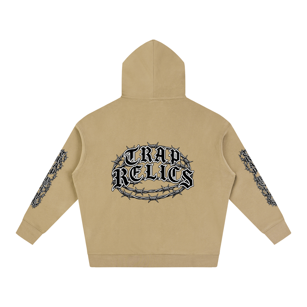 Barbed Wire Trap Relics Oversize Fleeced Hoodie