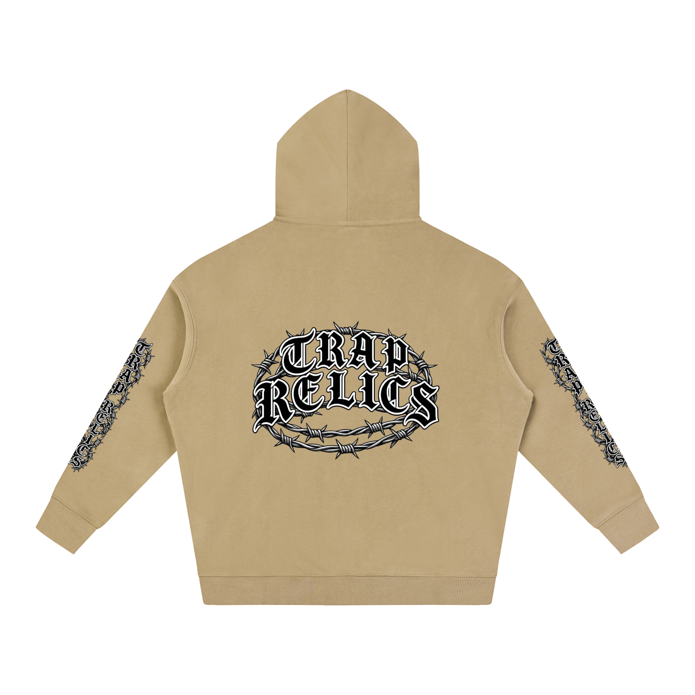 Barbed Wire Trap Relics Oversize Fleeced Hoodie