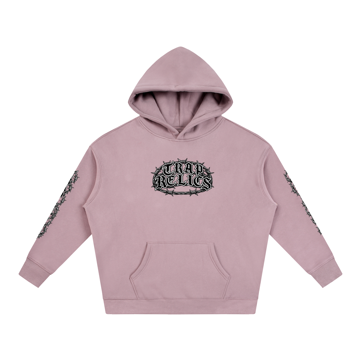 Barbed Wire Trap Relics Oversize Fleeced Hoodie