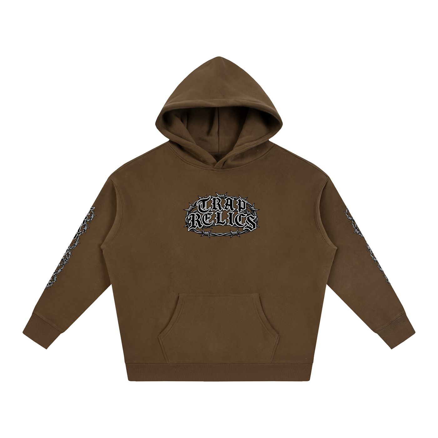 Barbed Wire Trap Relics Oversize Fleeced Hoodie
