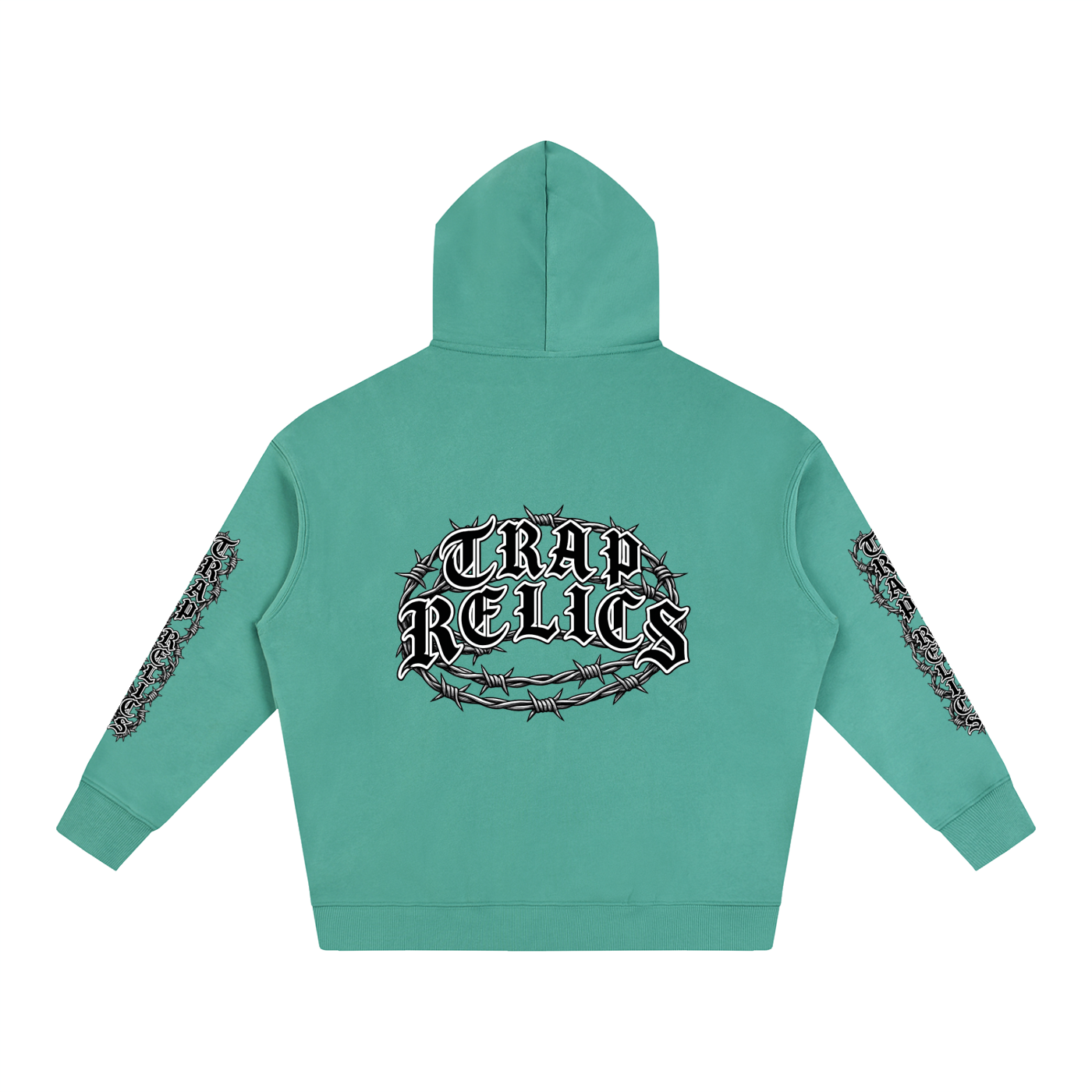 Barbed Wire Trap Relics Oversize Fleeced Hoodie