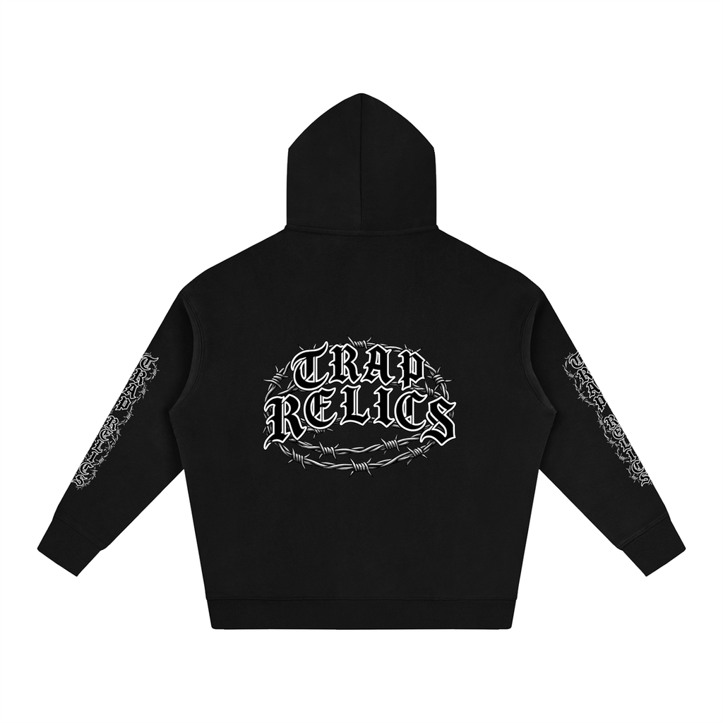 Barbed Wire Trap Relics Oversize Fleeced Hoodie