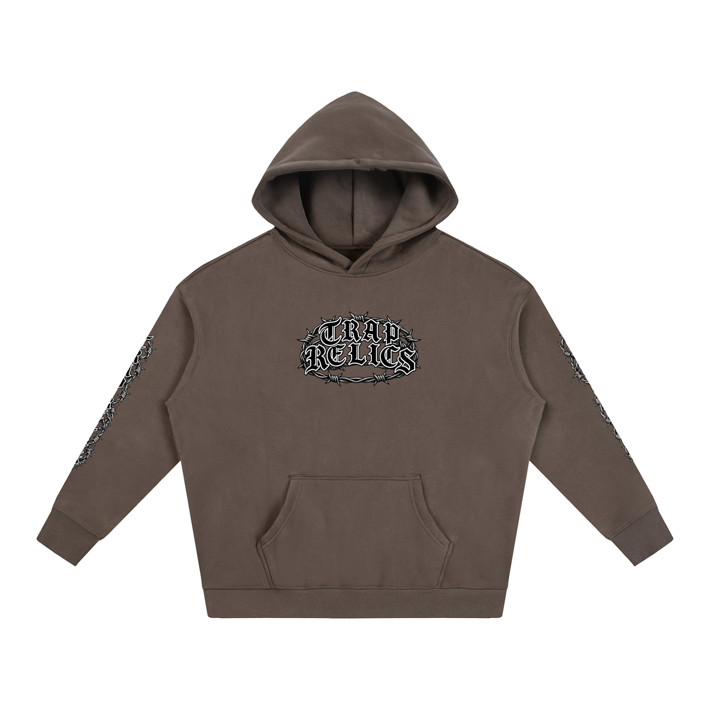 Barbed Wire Trap Relics Oversize Fleeced Hoodie