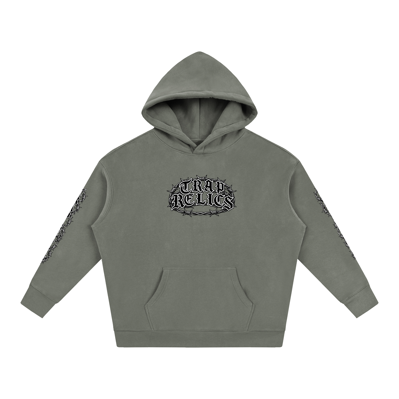 Barbed Wire Trap Relics Oversize Fleeced Hoodie