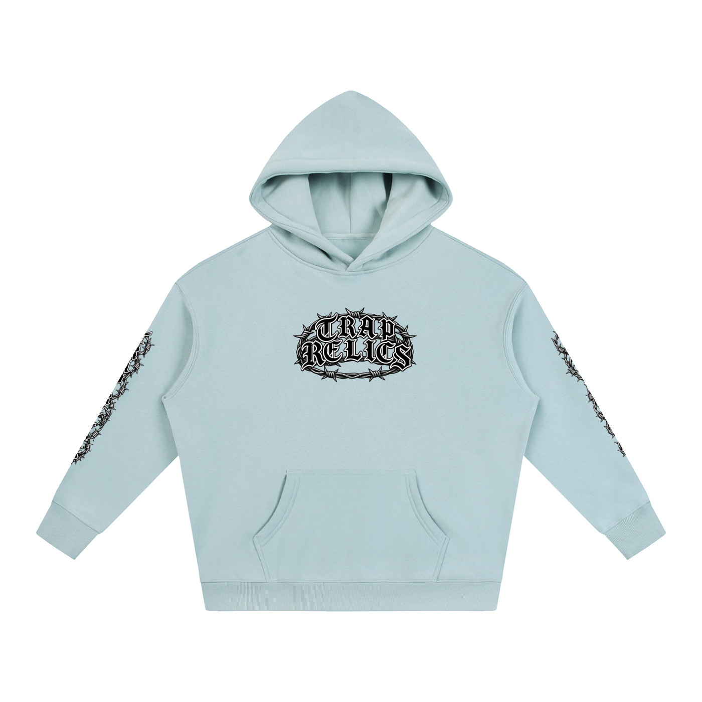 Barbed Wire Trap Relics Oversize Fleeced Hoodie