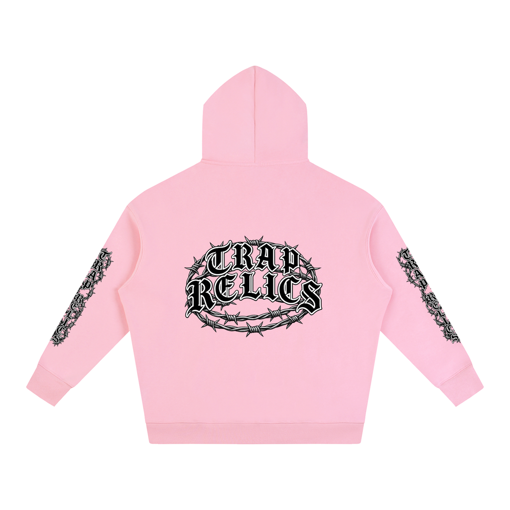 Barbed Wire Trap Relics Oversize Fleeced Hoodie