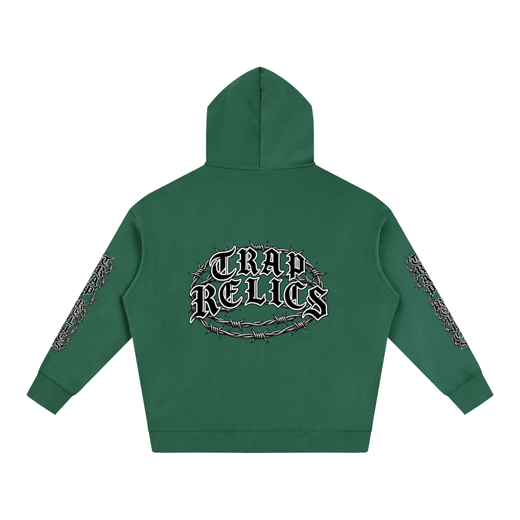 Barbed Wire Trap Relics Oversize Fleeced Hoodie