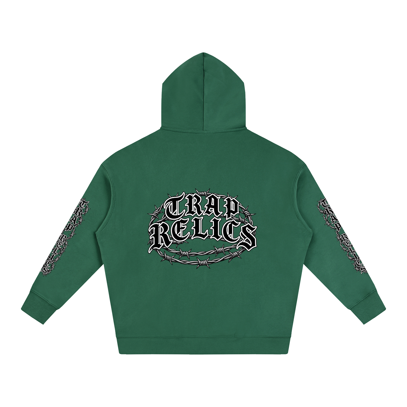 Barbed Wire Trap Relics Oversize Fleeced Hoodie