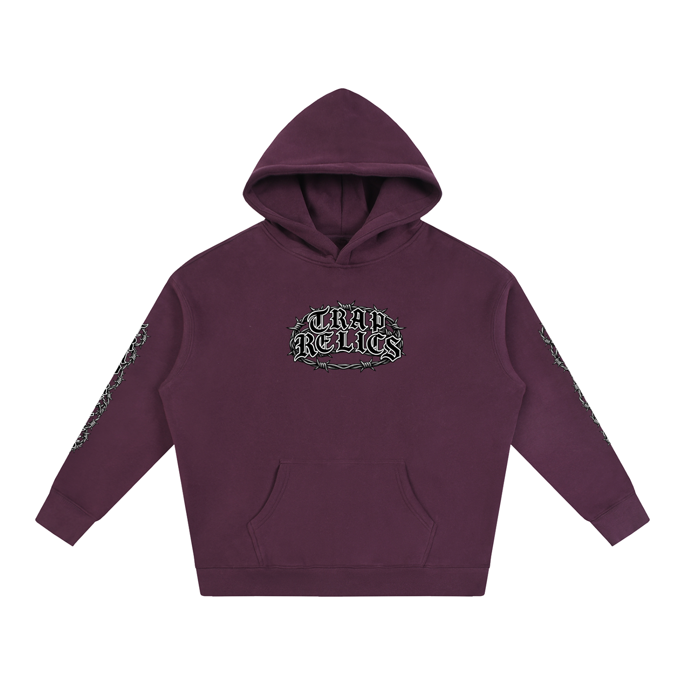 Barbed Wire Trap Relics Oversize Fleeced Hoodie