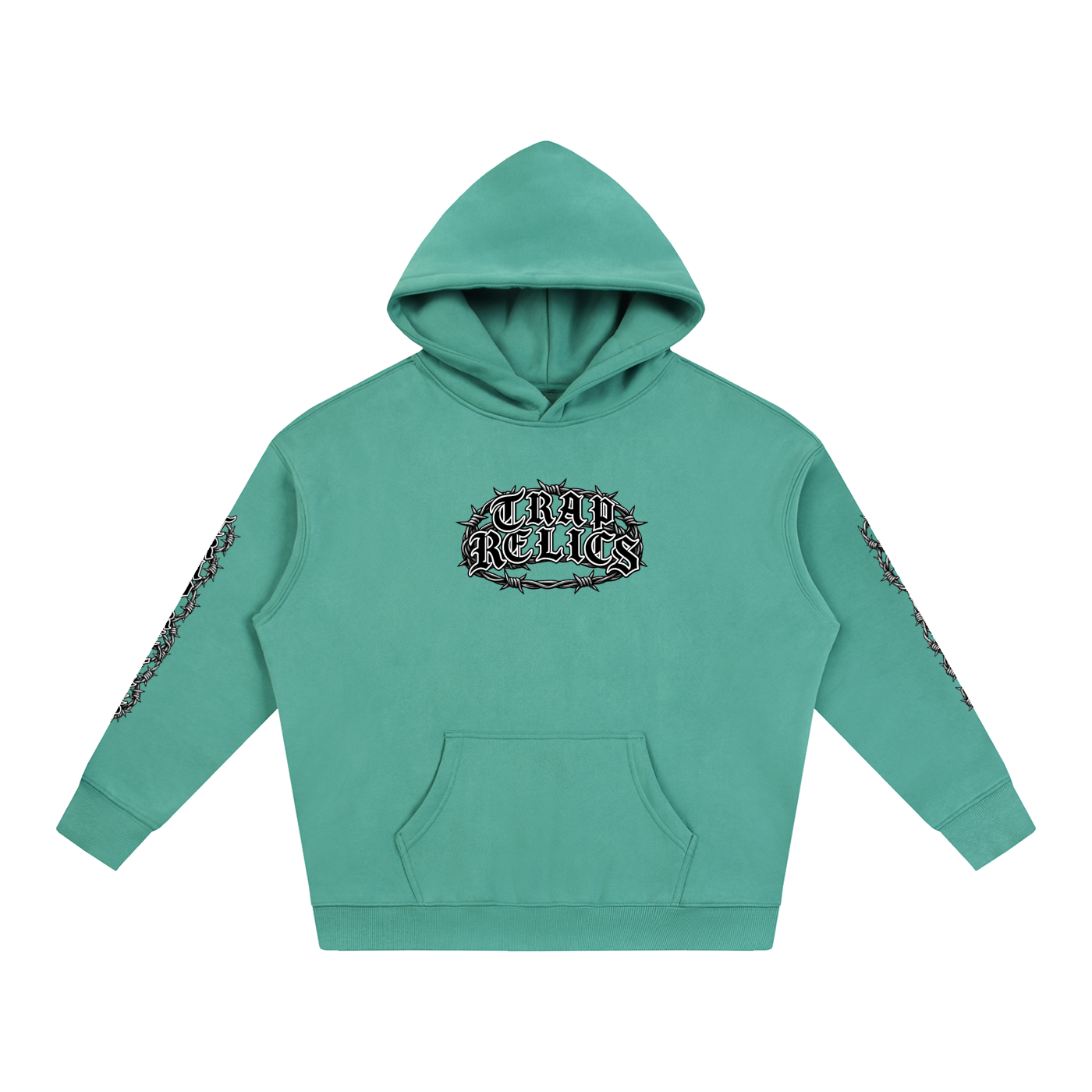 Barbed Wire Trap Relics Oversize Fleeced Hoodie