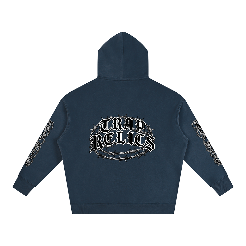 Barbed Wire Trap Relics Oversize Fleeced Hoodie