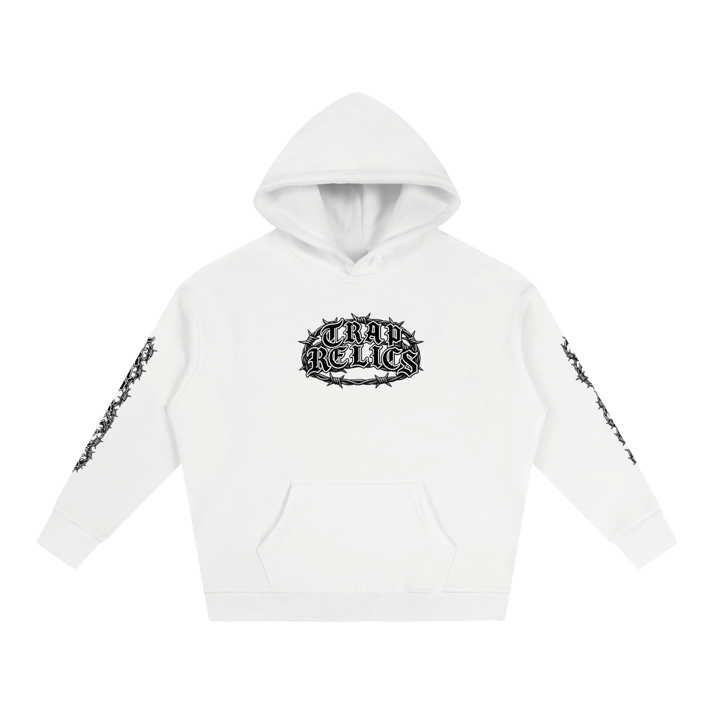 Barbed Wire Trap Relics Oversize Fleeced Hoodie