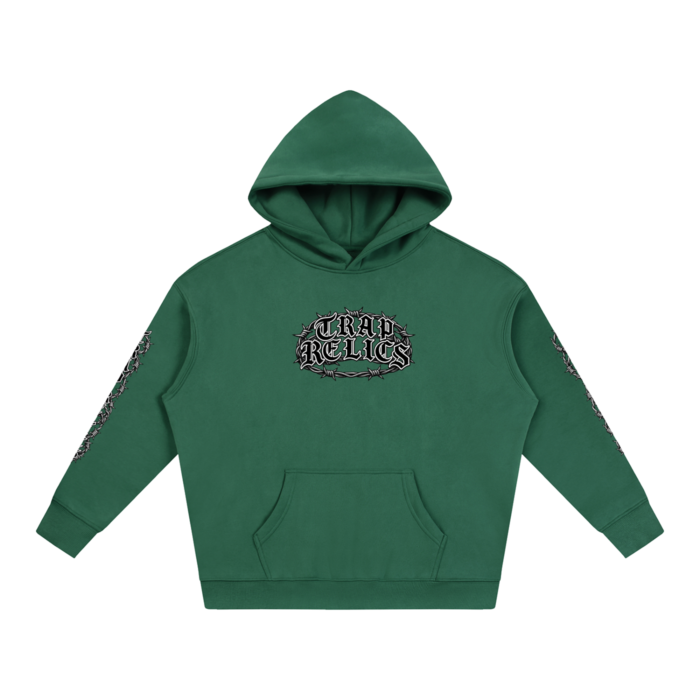 Barbed Wire Trap Relics Oversize Fleeced Hoodie