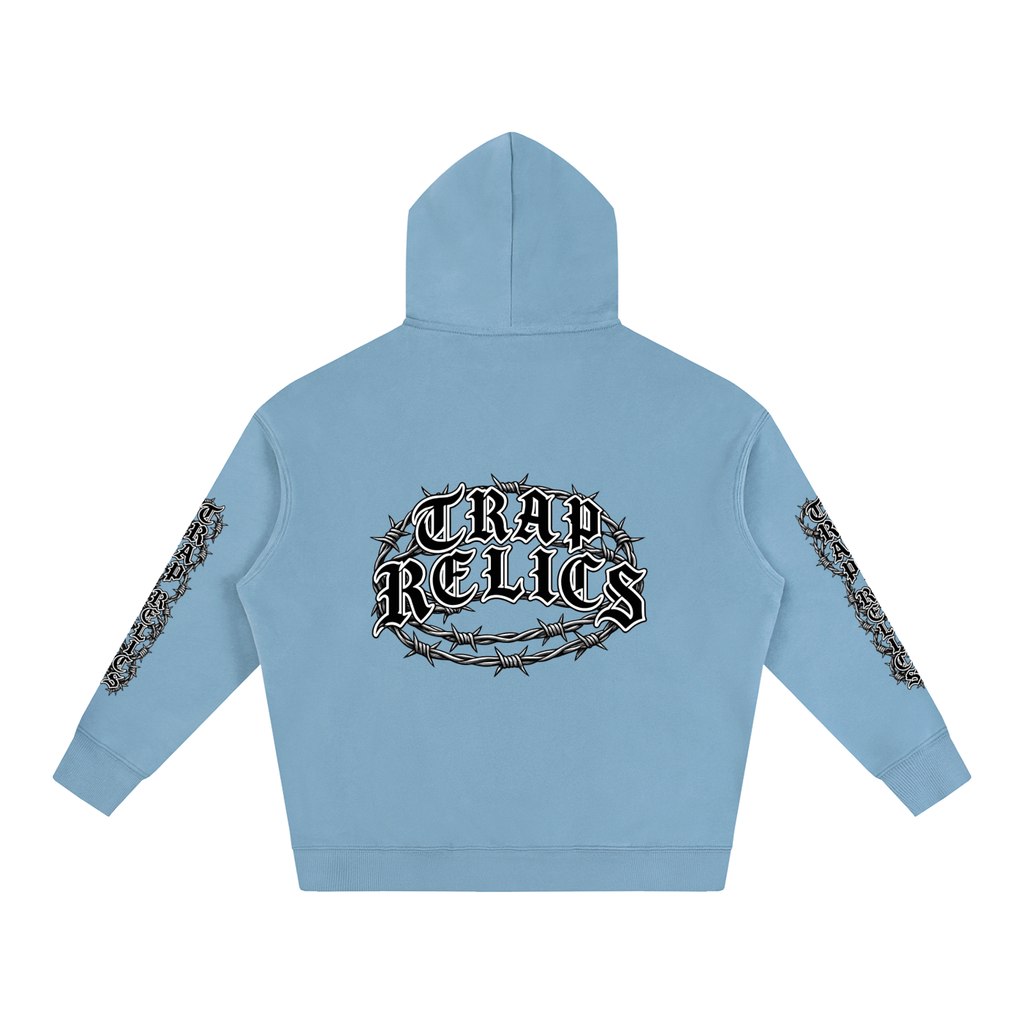 Barbed Wire Trap Relics Oversize Fleeced Hoodie