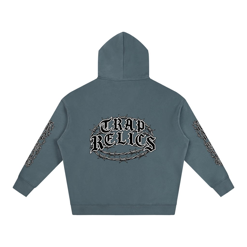 Barbed Wire Trap Relics Oversize Fleeced Hoodie