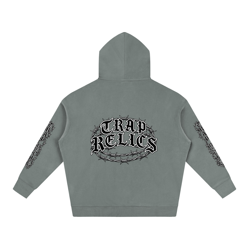 Barbed Wire Trap Relics Oversize Fleeced Hoodie