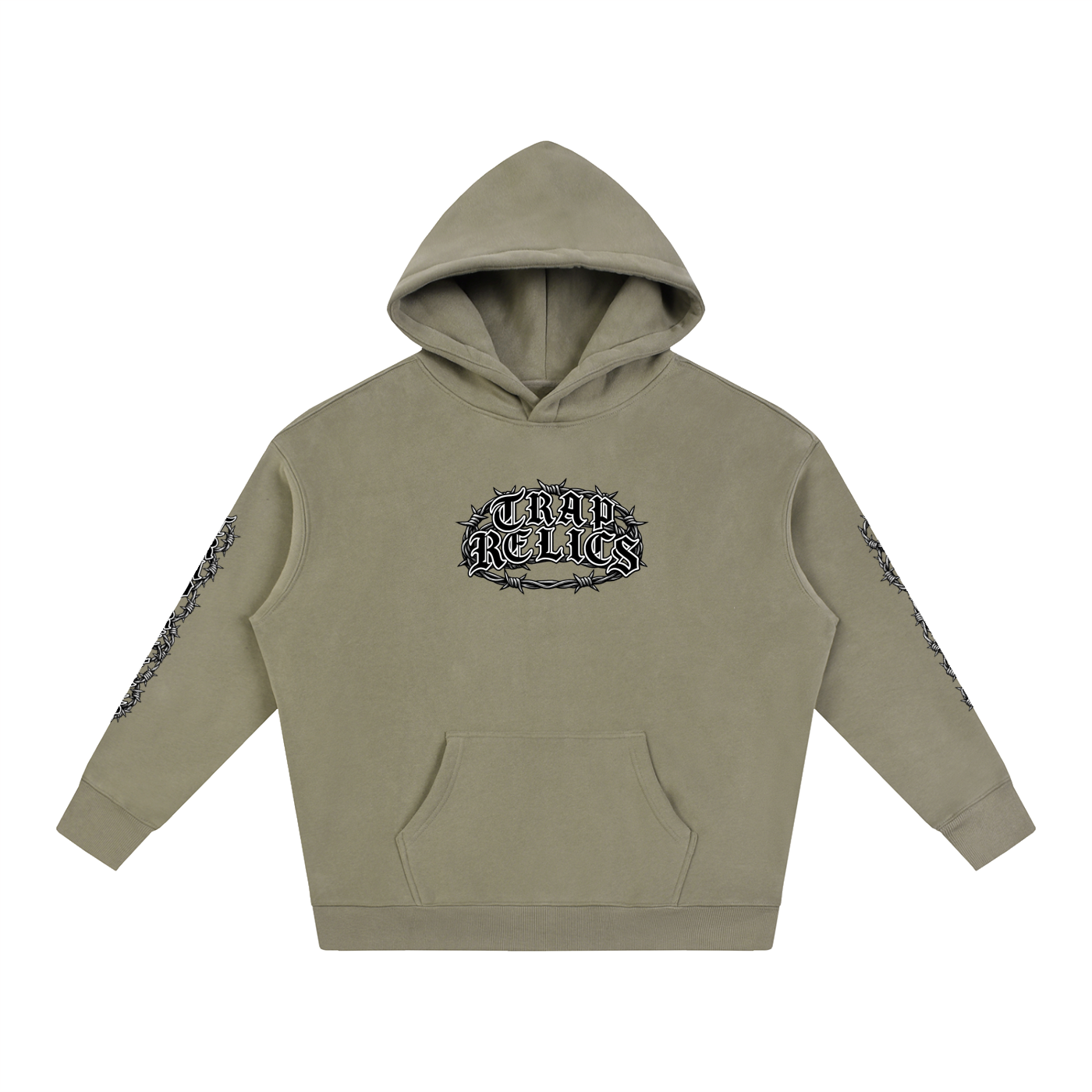 Barbed Wire Trap Relics Oversize Fleeced Hoodie